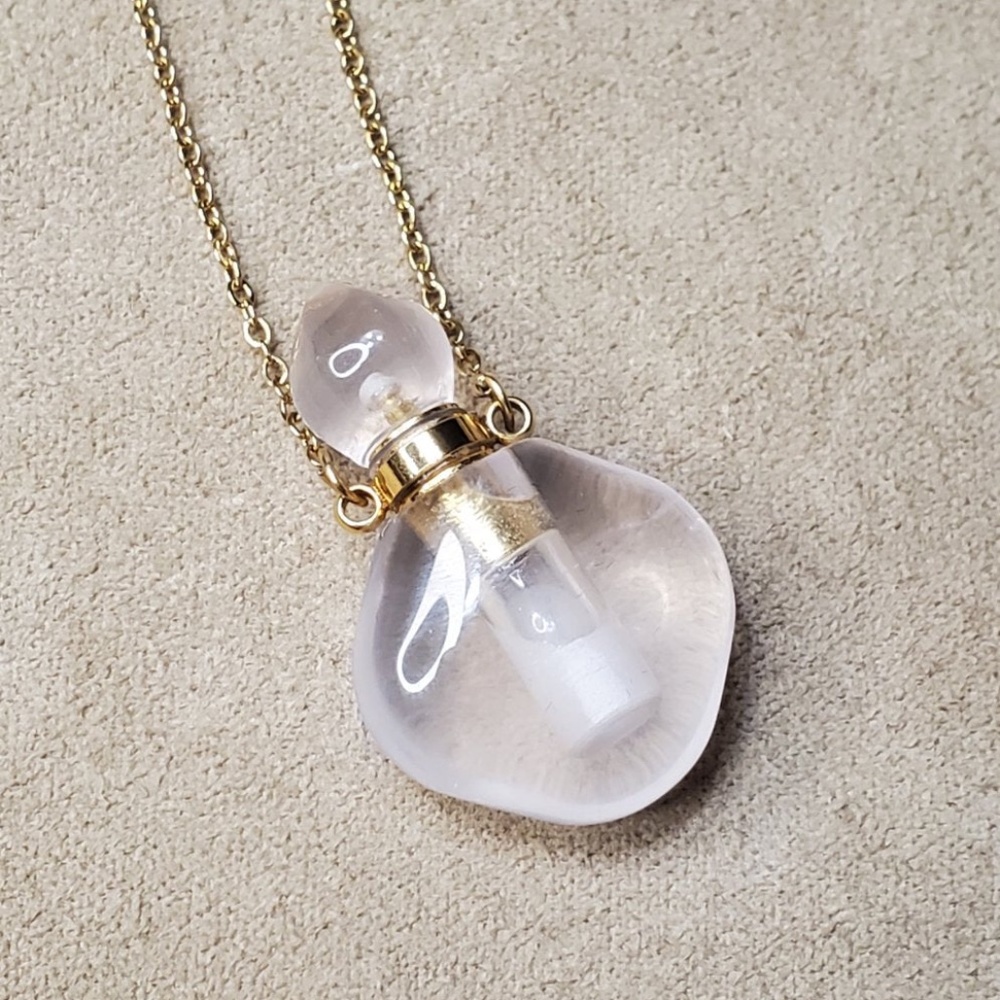 Clear Quartz Bottle Necklace